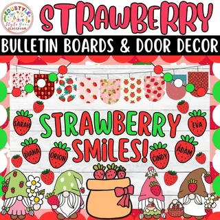 Strawberry Smiles!: Strawberry Bulletin board And door Decor kit – cover