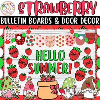 Strawberry Smiles!: Strawberry Bulletin board And door Decor kit – sample page 3
