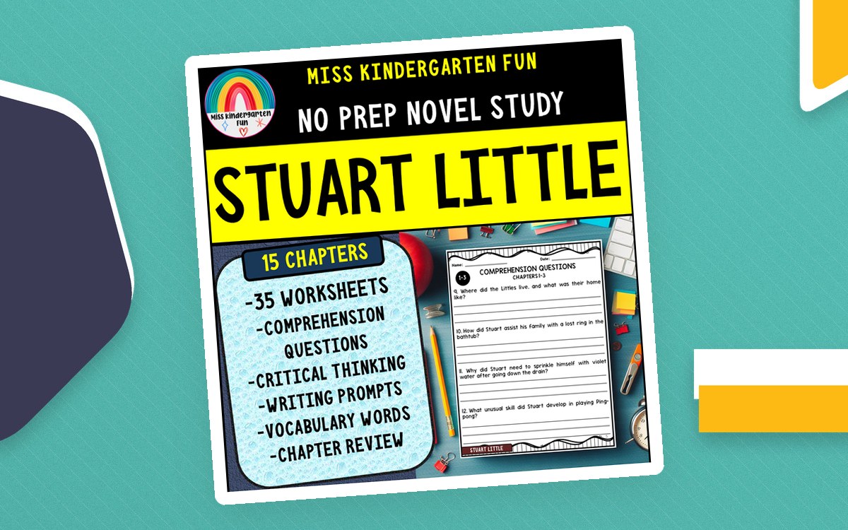 Stuart Little Novel Study Unit - Comprehension Questions, Vocabulary cover.