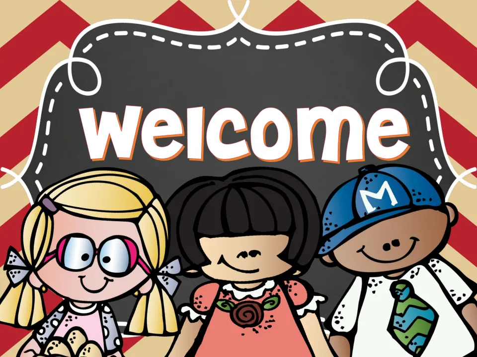 Welcome sign for the student-led conference pack displays the word 'Welcome' to greet attending families