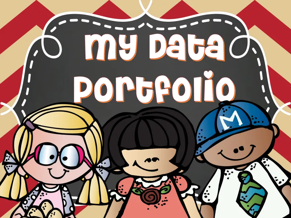 Color 'My Data Portfolio' cover identifies the student portfolio used to share progress during conferences