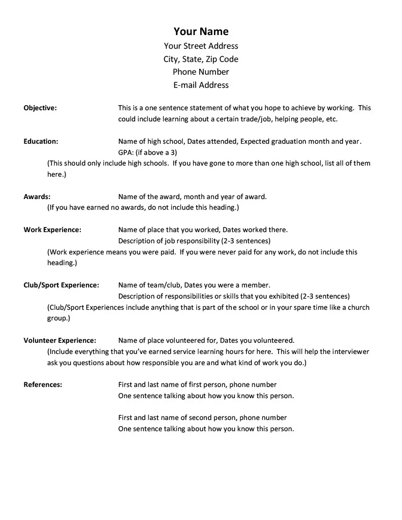 Student Resume Template & Example – cover
