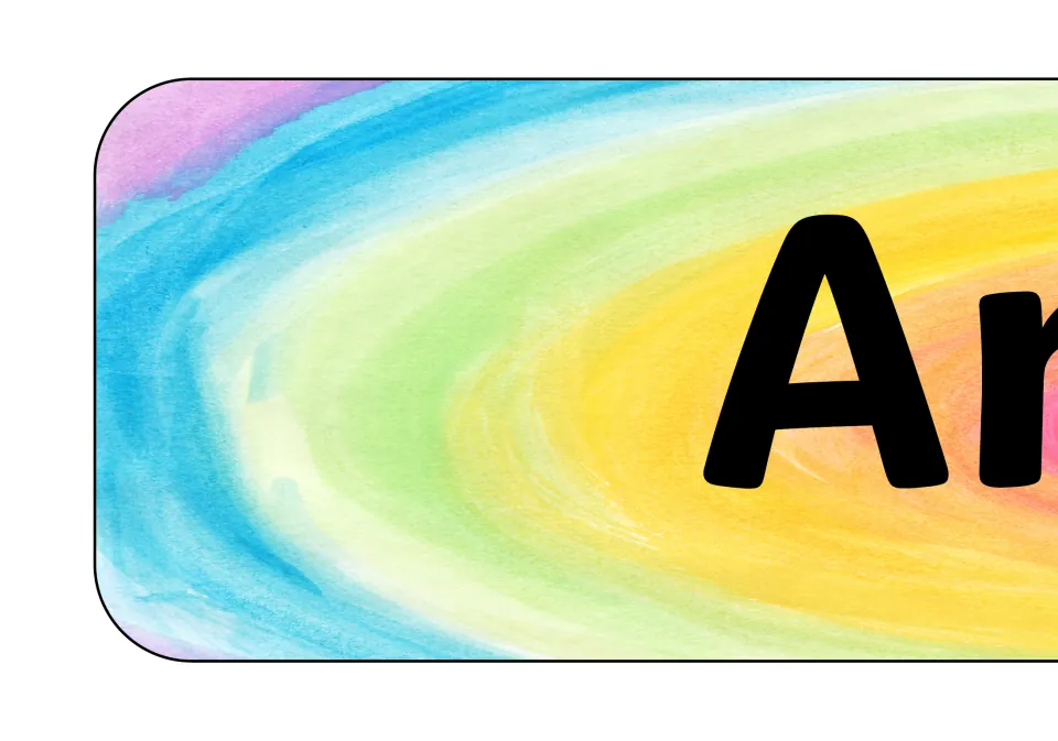 Left half of the Art classroom display banner, showing the letter A and part of the r in the subject label.