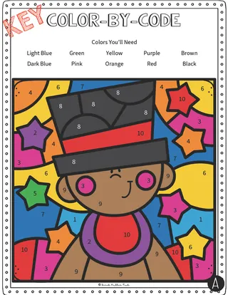 Subject + Predicate New Year Color by Code Worksheets – sample page 4