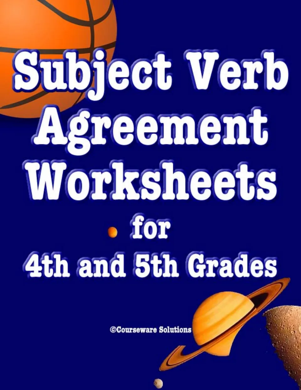 Cover of the subject-verb agreement worksheet packet, labeled for fourth and fifth grades by Courseware Solutions