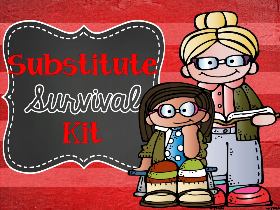 Substitute Survival Kit cover identifying the packet of two-day lesson plans and classroom information forms