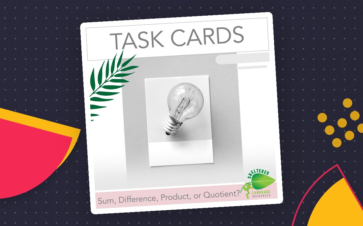 Sum Difference Product or Quotient Task Cards preview