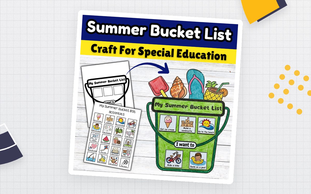 Summer Bucket List Craft End Of Year SPED & Autism Activities Project preview