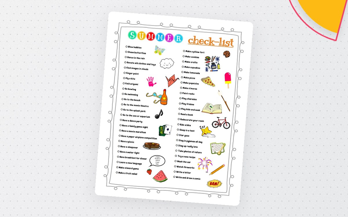 Summer Checklist for Kid's Bucket List preview