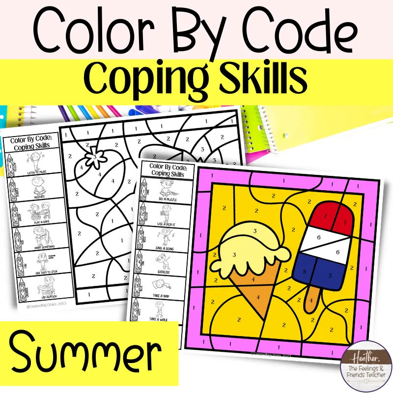 Summer Color By Code | Coping Skills Activity Pack – cover