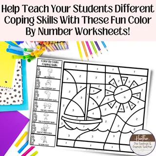 Summer Color By Code | Coping Skills Activity Pack – sample page 2