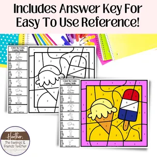 Summer Color By Code | Coping Skills Activity Pack – sample page 3