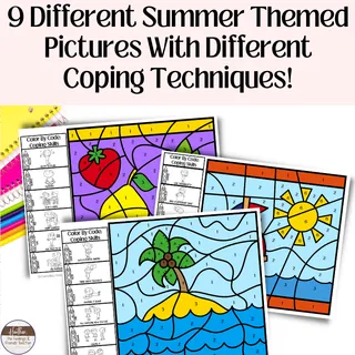 Summer Color By Code | Coping Skills Activity Pack – sample page 4