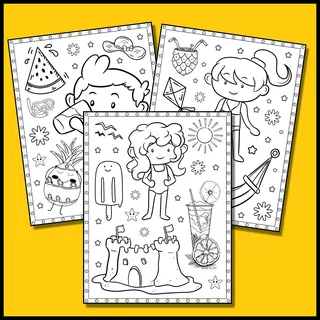 Summer Coloring Pages – 30 Pre-K & K Sheets – sample page 3