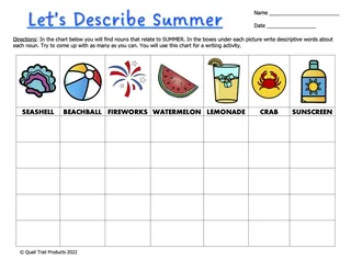 Summer Descriptive Writing Activities – sample page 2