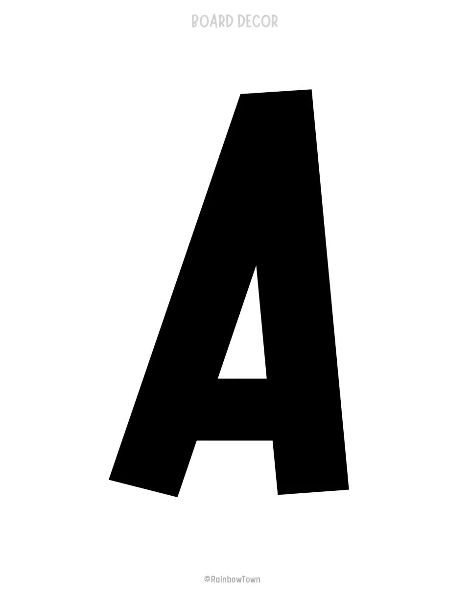 Black bulletin board letter A, the second letter in 'Hang' for the kit's summer reading slogan display