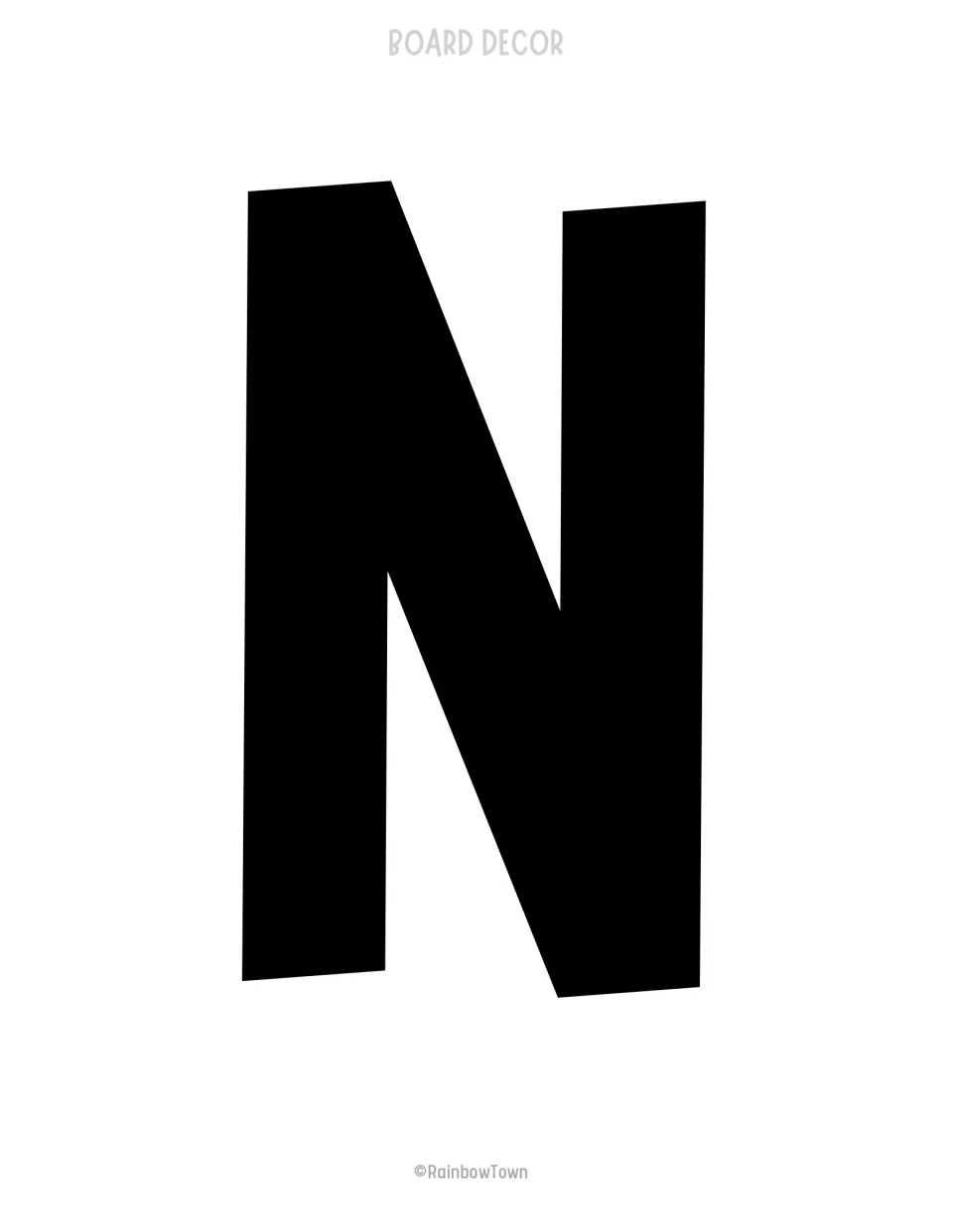 Black bulletin board letter N, the third letter in 'Hang' for the kit's summer reading slogan display