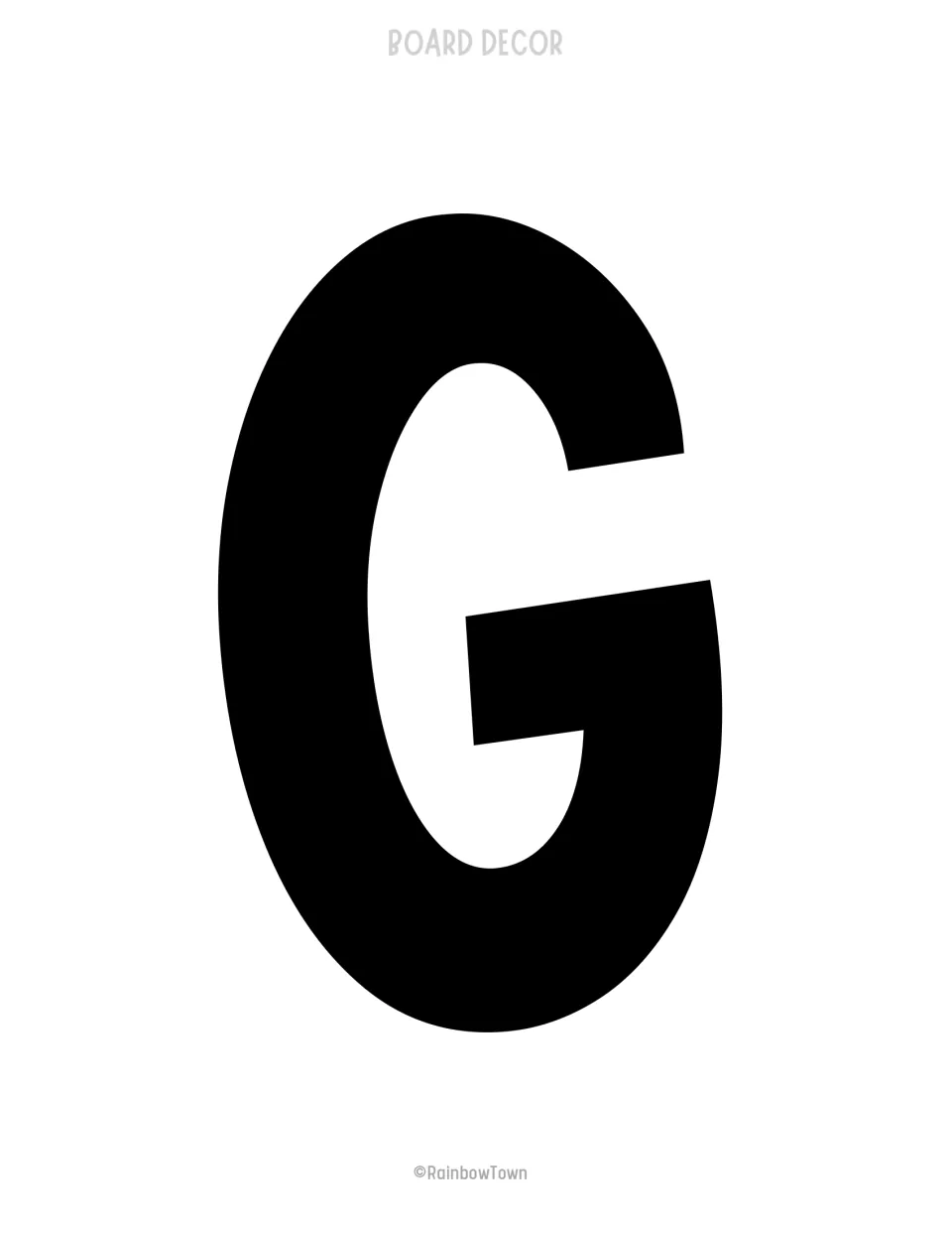 Black bulletin board letter G, the final letter in 'Hang' for the kit's summer reading slogan display