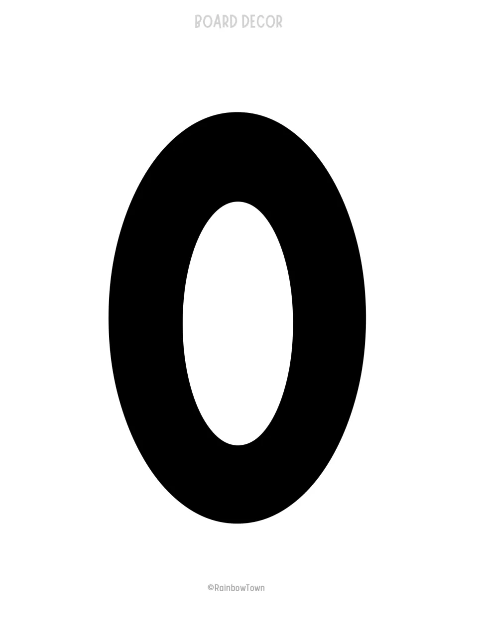 Black bulletin board letter O, the first letter in 'Out' for the kit's summer reading slogan display