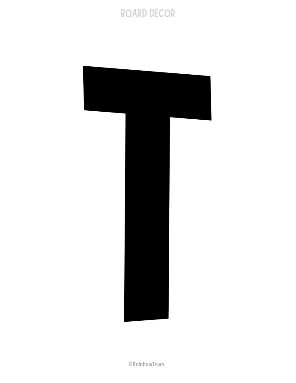 Black bulletin board letter T, the final letter in 'Out' for the kit's summer reading slogan display