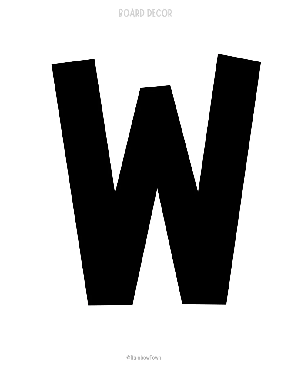 Black bulletin board letter W, the first letter in 'With' for the kit's summer reading slogan display
