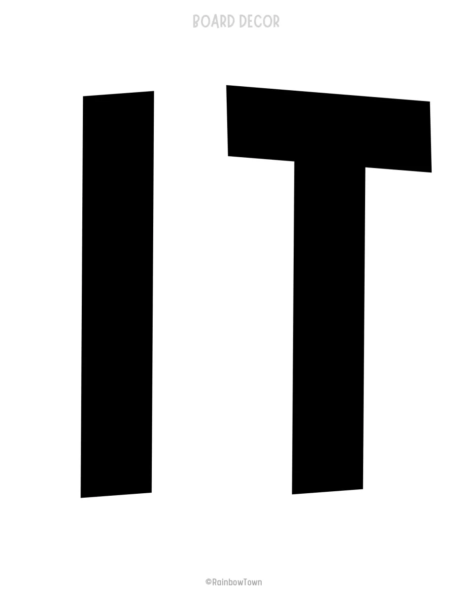 Black bulletin board letters I and T, part of the word 'With' for the kit's summer reading slogan display