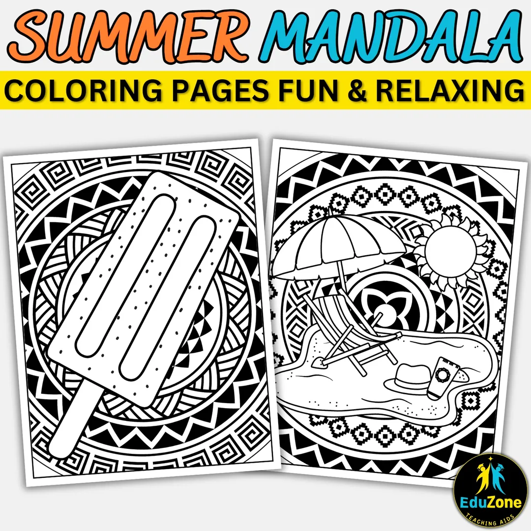 Summer Mandala Coloring Pages: Relaxing & Printable - Summer Fun. – cover