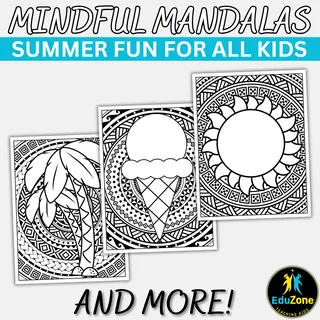 Summer Mandala Coloring Pages: Relaxing & Printable - Summer Fun. – sample page 2