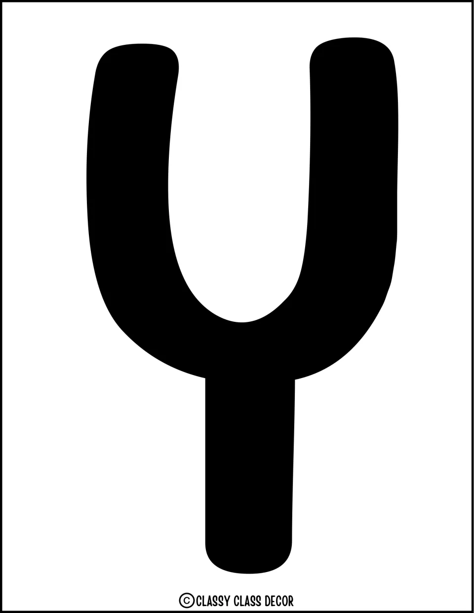 Display lettering: a black bubble letter Y filling the page, the cut-out letter that finishes the word STAY