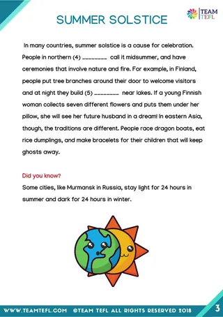 Summer Solstice Reading Activities – sample page 3