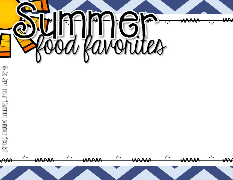 Summer food favorites brainstorm: the class shares and lists favorite summer foods before choosing a recipe to write