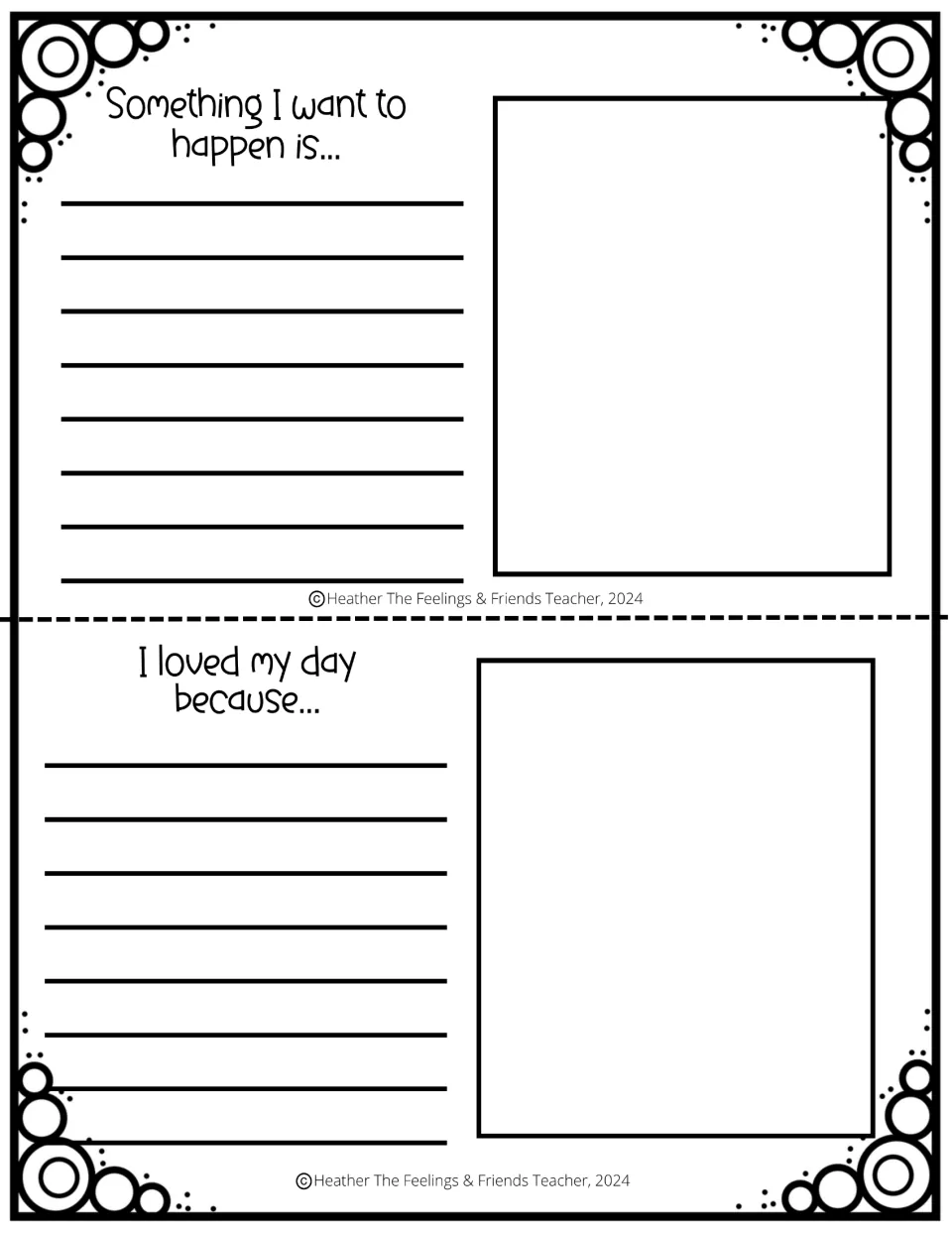 Summer journal entries 10–11 pair 'Something I want to happen is...' with 'I loved my day because...'