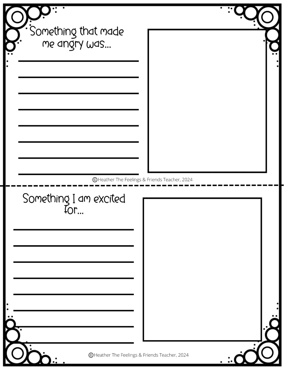 Summer journal entries 12–13: 'Something that made me angry was...' and 'Something I am excited for...'