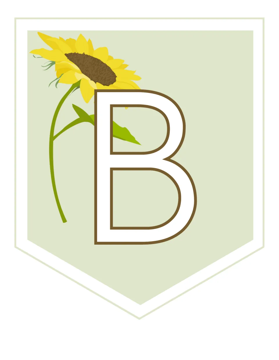 Alphabet banner letter B, one of 26 uppercase letters to print, cut, laminate, and hang in the classroom.