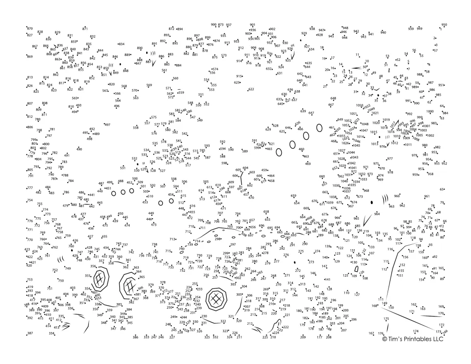 Sunken ship dot-to-dot: students connect over 1,000 numbered dots in order to reveal an underwater shipwreck scene
