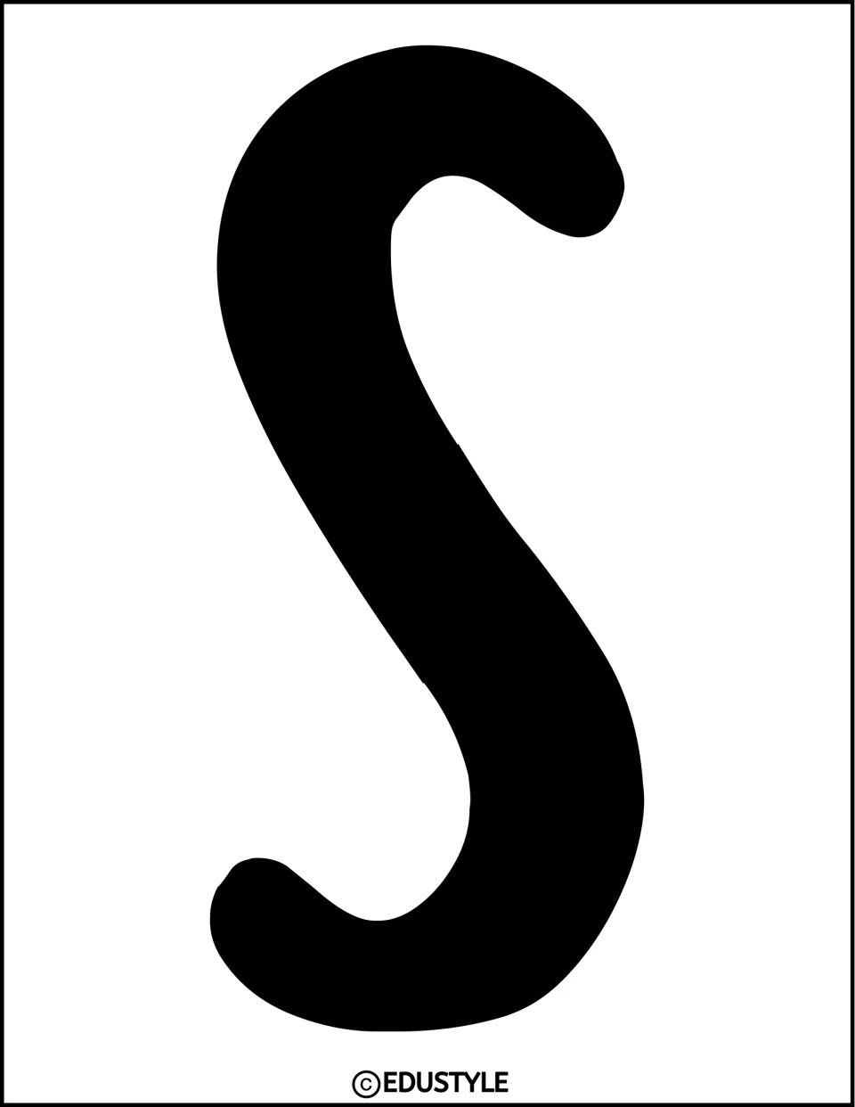 Bulletin board title letter S: one full-page black bubble letter to cut out and pin up in the display heading