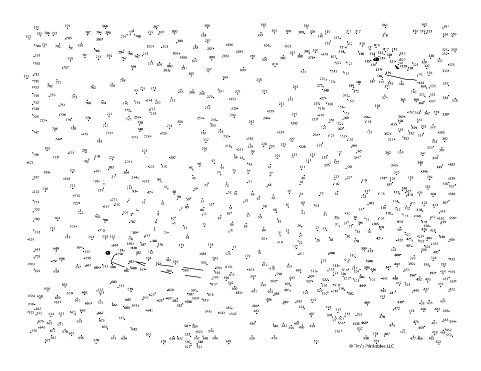 Swan dot-to-dot: students connect numbered dots from 1 to over 800 in order to reveal two swans and reeds