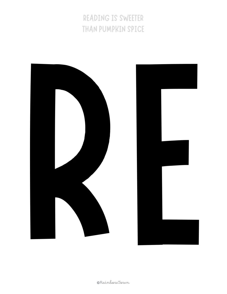 Bulletin board cut-out letters R and E begin the word READING in the kit's fall reading display message.