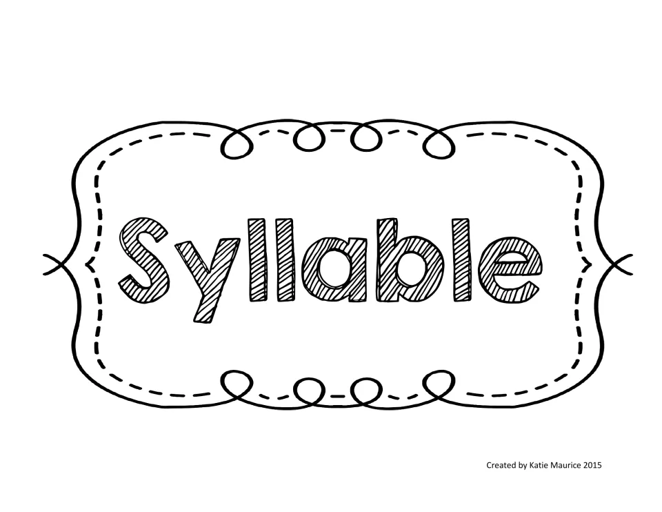 Pocket chart title piece reading 'Syllable', paired with the separate 'Sort' piece for the counting activity