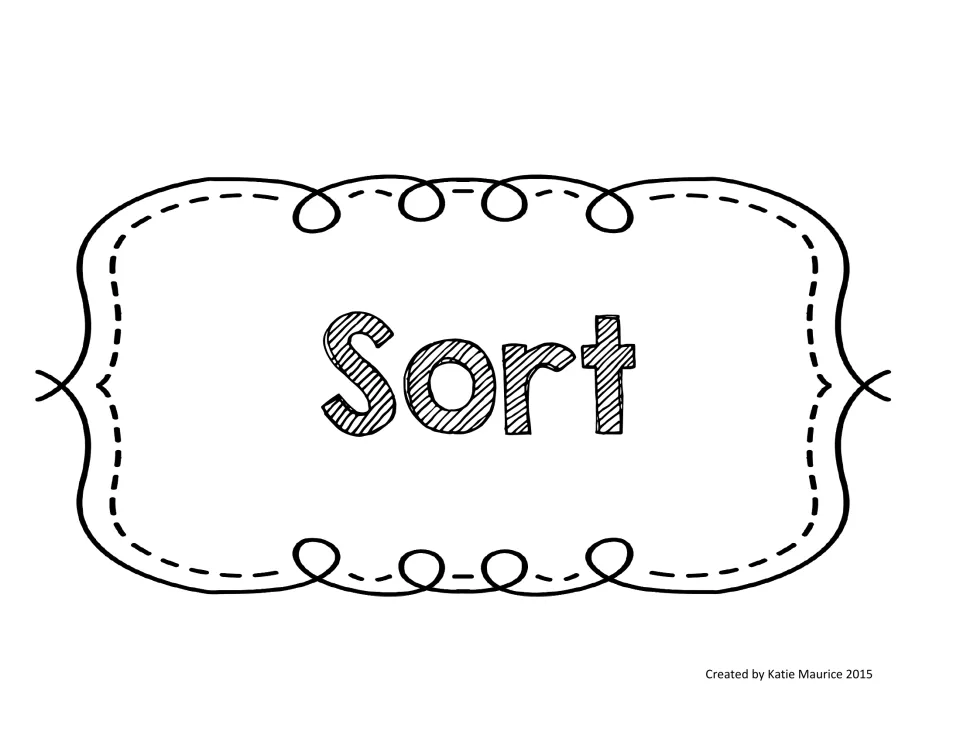 Pocket chart title piece reading 'Sort', paired with the separate 'Syllable' piece for the counting activity