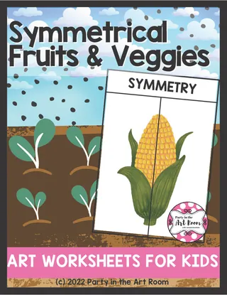 Symmetrical Fruits & Veggies | Art Worksheets for Kids – cover
