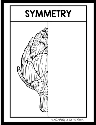 Symmetrical Fruits & Veggies | Art Worksheets for Kids – sample page 3