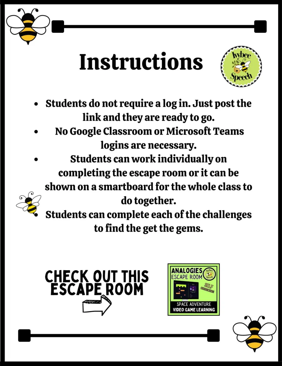 Instructions: post the link with no login needed; students play solo or as a class on a smartboard to win gems