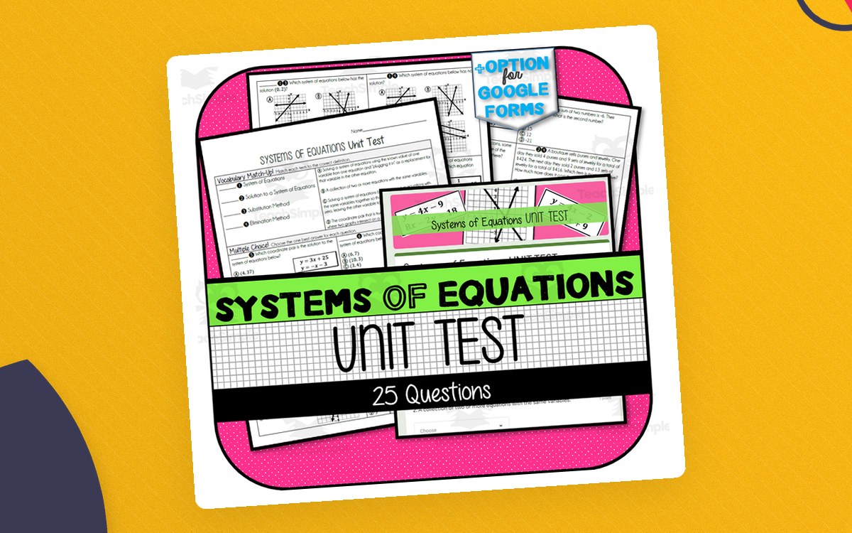 Systems of Equations UNIT TEST preview