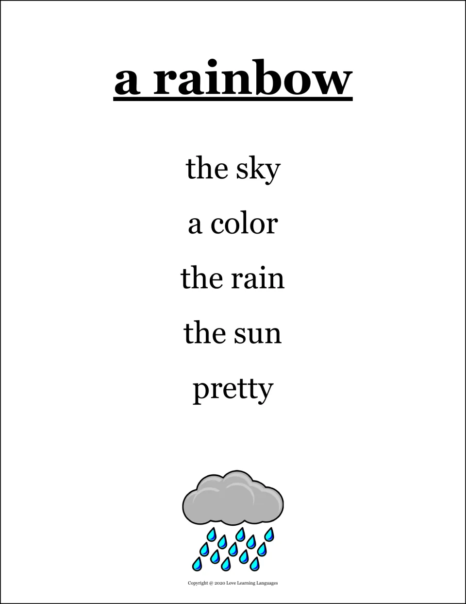 Taboo card for a rainbow: speakers explain the word without the sky, a color, the rain, the sun or pretty