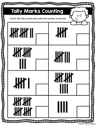 Tally Marks Counting 1 to 20 – Practice Worksheet – sample page 2
