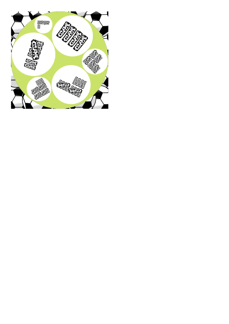 Soccer tally card 31, square version: the final card, with six tally-mark groups including a group of four strokes