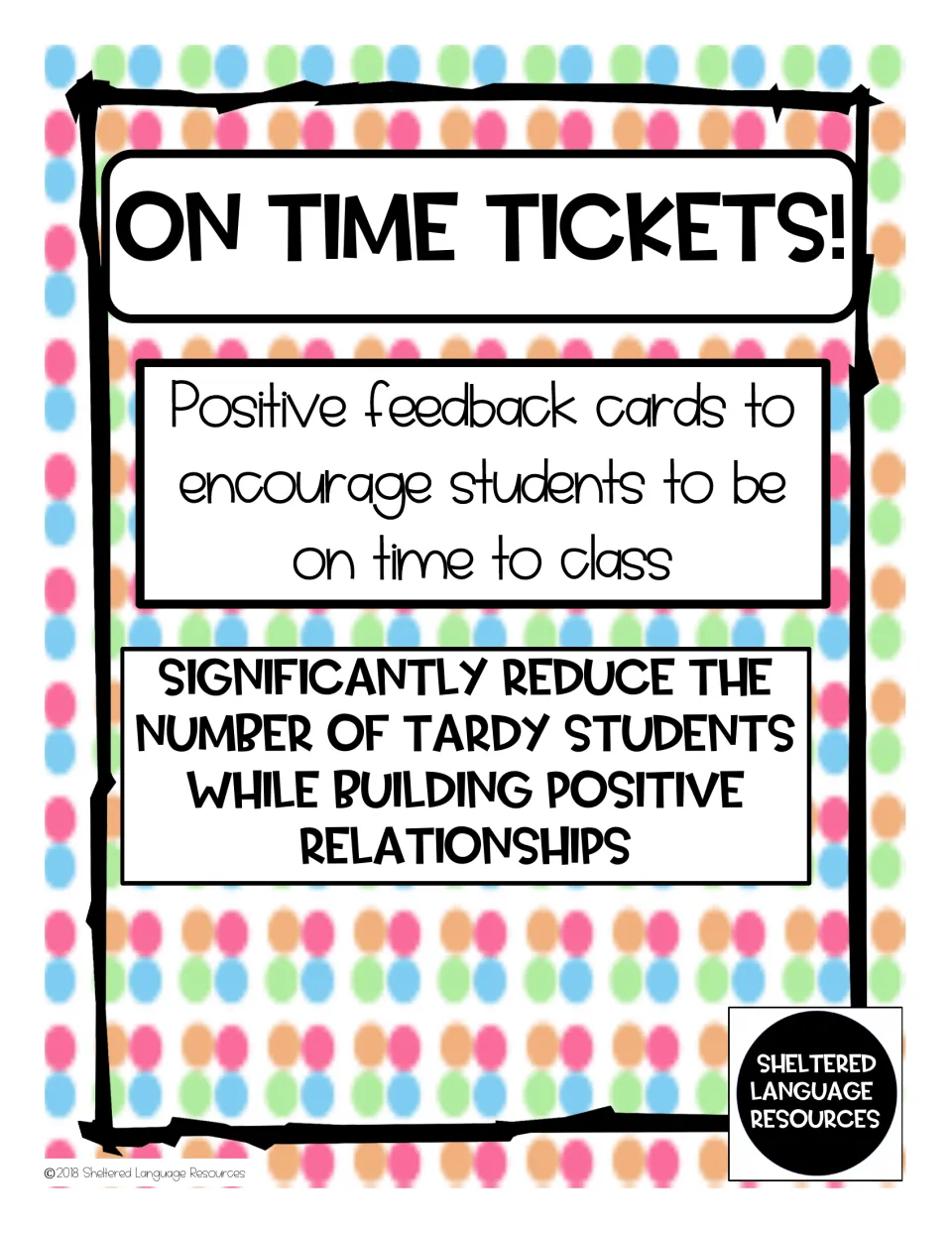 Cover introducing positive feedback cards that encourage students to arrive on time and build relationships