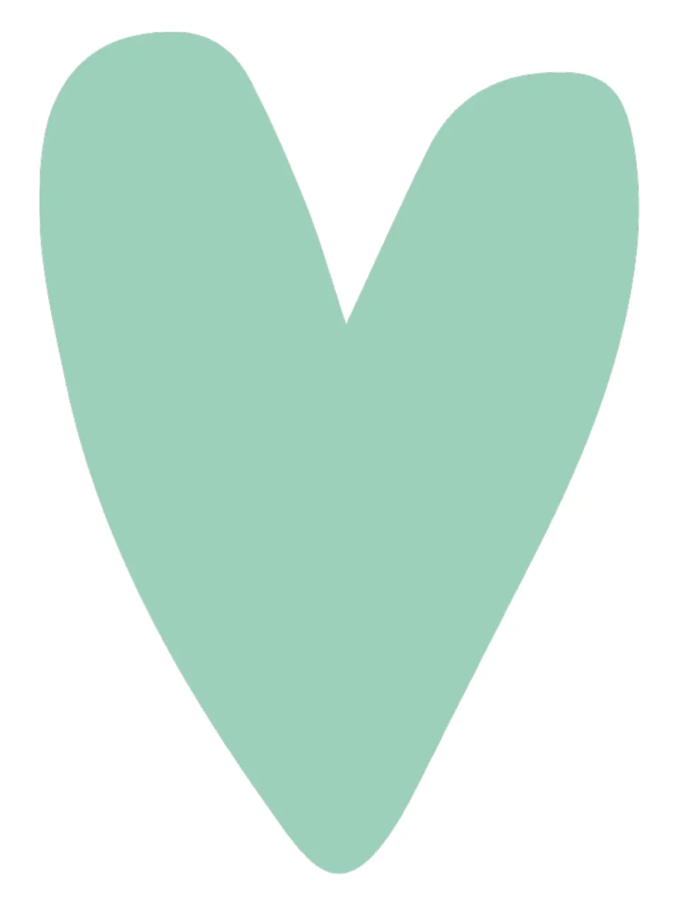 Mint green heart cutout for the coffee-themed bulletin board, matching a heart in the completed display example