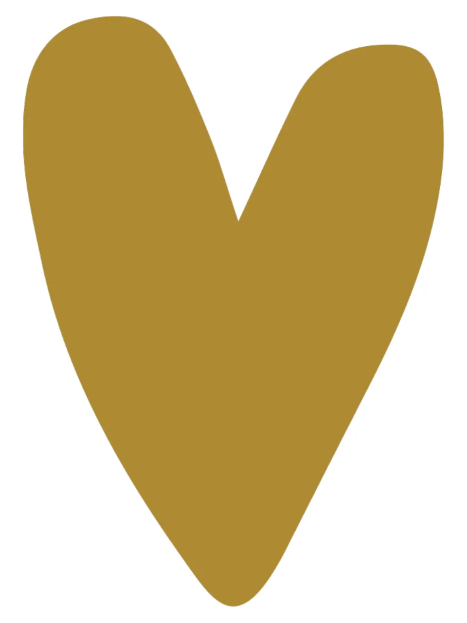 Mustard yellow heart cutout for the coffee-themed bulletin board, matching the heart in the display example
